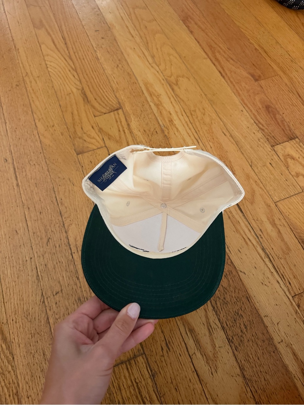 Siegelman Stable Two-Tone Baseball Cap - Cream and Dark Green - Picture 3 of 3